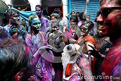 Holi of Hindus Festival Editorial Stock Photo