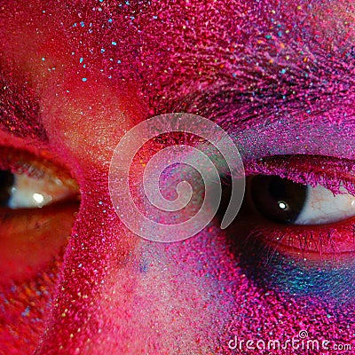 Holi Paint Fashion Concept Stock Photo