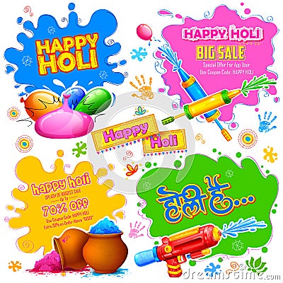 Holi promotional background Vector Illustration