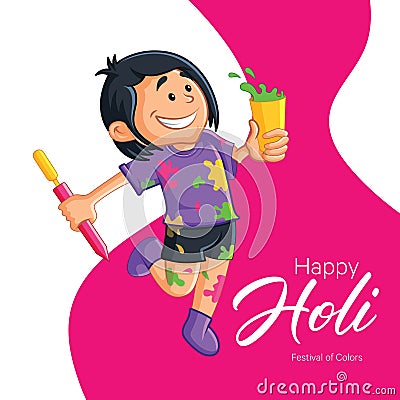Illustration Of Happy Holi Banner Design Vector Illustration