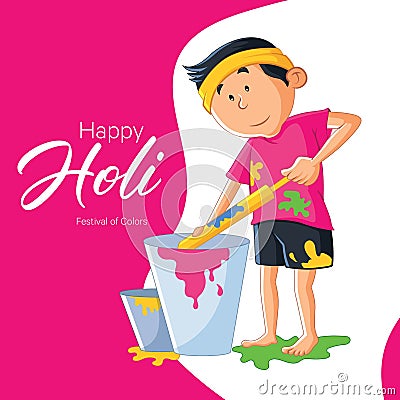 Illustration Of Happy Holi Banner Design Vector Illustration