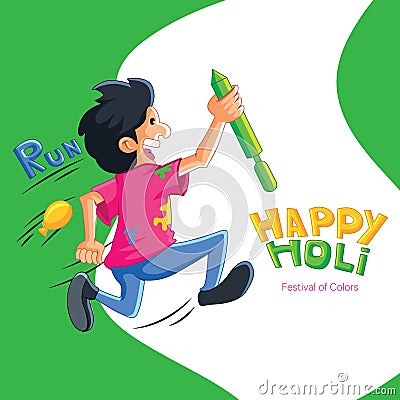 Illustration Of Happy Holi Banner Design Vector Illustration