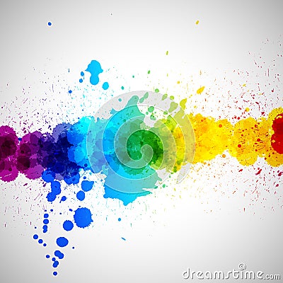 Holi vector background, abstract colorful splash paint blots. Vector Illustration