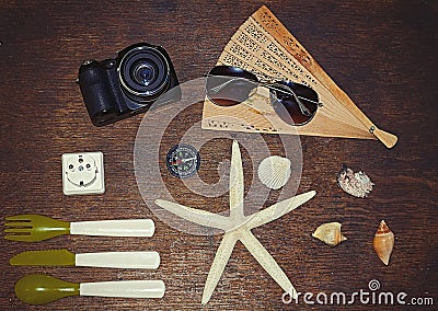 Holiday Aboard Style Picnic Items Up Close Stock Photo