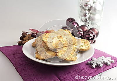 Holiday almond biscuits Stock Photo