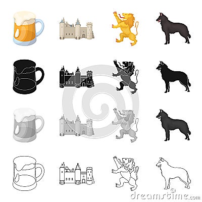 Holiday, attributes, nation, and other web icon in cartoon style.Glass, beverage, beer icons in set collection. Vector Illustration