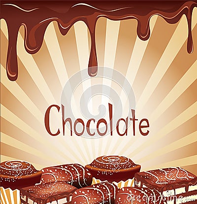 Holiday background with chocolate candy Vector Illustration
