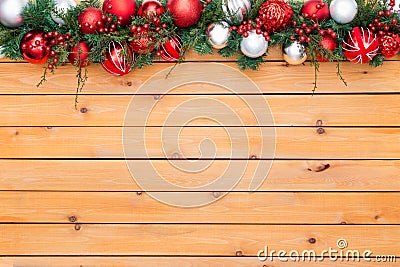 Holiday background featuring christmas garland Stock Photo