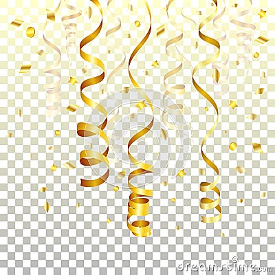 Holiday Background with Gold Streamer Vector Illustration