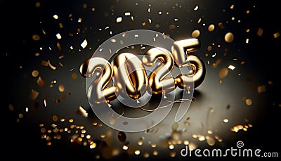 Holiday background Happy New Year 2025. Stock Photo