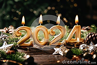 Holiday background Happy New Year 2024. Festive sparkling background. Stock Photo