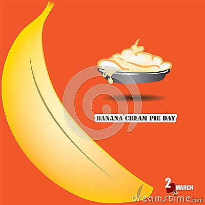 Holiday Banana Cream Pie Day Vector Illustration
