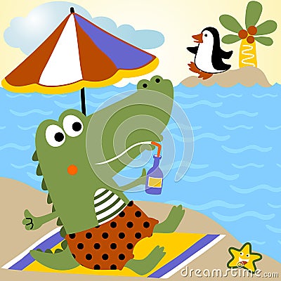 Holiday in the beach Vector Illustration