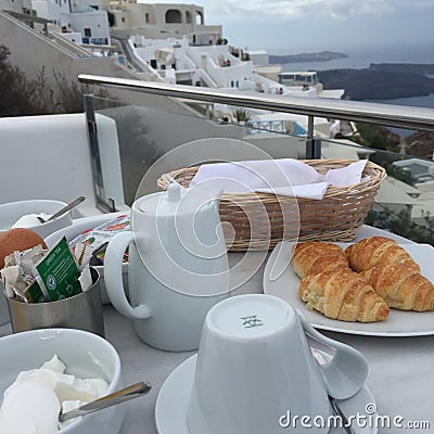 Holiday Breakfast Romantic Caldera View Editorial Stock Photo
