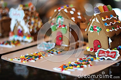 Holiday Candy Shop Gingerbread House Stock Photo