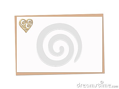 Holiday card with wooden heart Stock Photo