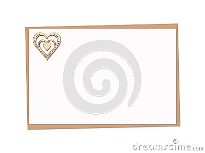 Holiday card with wooden heart Stock Photo