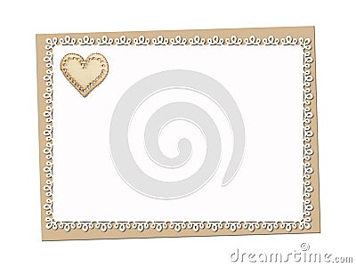 Holiday card with wooden heart Stock Photo