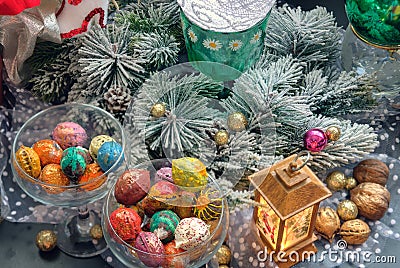 Holiday Christmas decoration still life Stock Photo