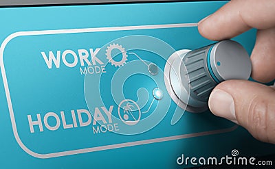 Holiday closing announcement. Switching in vacation mode Stock Photo