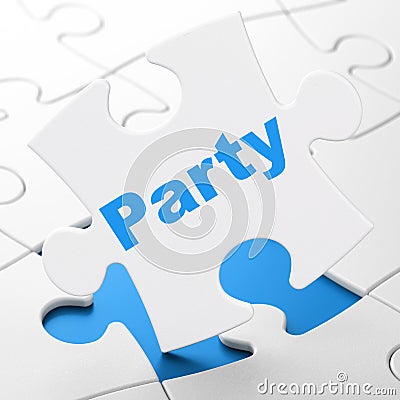 Holiday concept: Party on puzzle background Stock Photo