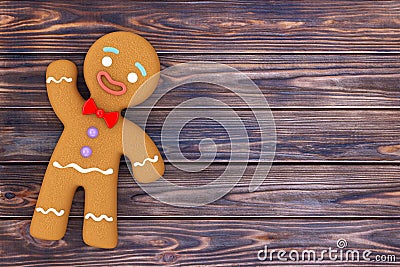 Holiday Decorated Classic Gingerbread Man Cookie. 3d Rendering Stock Photo