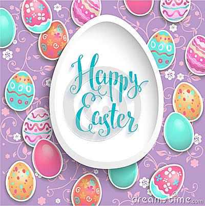 Holiday easter frame Vector Illustration