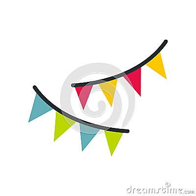 Holiday flags icon, flat style Vector Illustration