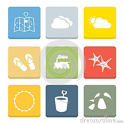 Holiday Flat Icons for Web Vector Illustration