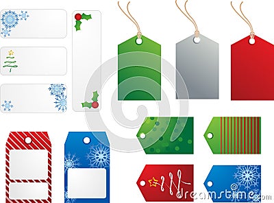 Holiday Gift Tags Vector Illustration