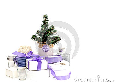 Holiday gift wrapping Stock Photo