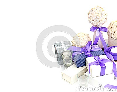 Holiday gift wrapping Stock Photo
