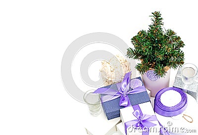 Holiday gift wrapping Stock Photo