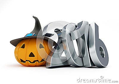 Holiday halloween in 2016. 3d Illustrations Stock Photo