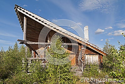 Holiday home in the forest Stock Photo