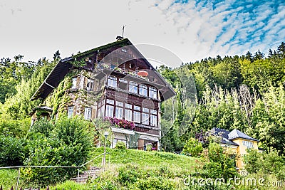 Holiday House-Lake Wolfgang,Salzkammergut, Austria Stock Photo