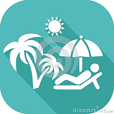 Holiday icon in the Sun Vector Illustration