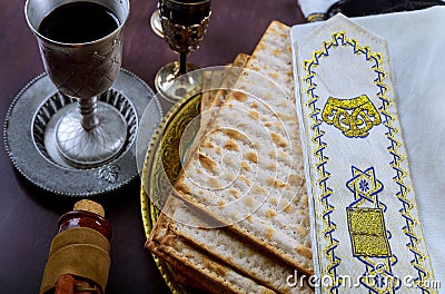 holiday matzoth celebration matzoh jewish passover bread torah Stock Photo