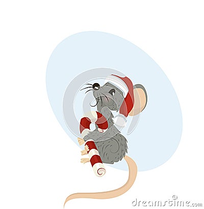 Holiday Mouse Illustration Vector Illustration