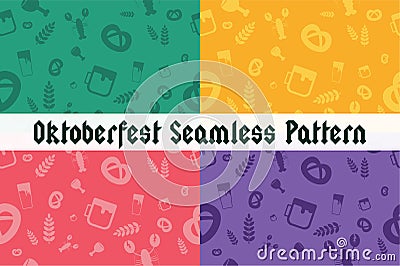 Holiday Oktoberfest Seamless Pattern Vector Illustration