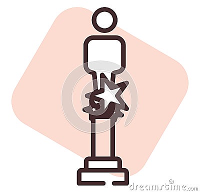 Holiday oscars night, icon Vector Illustration