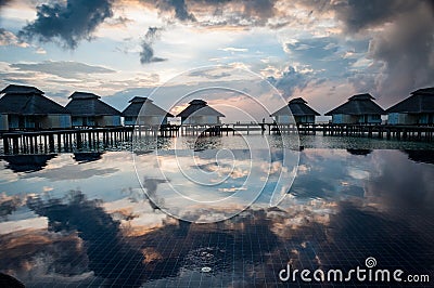 Holiday paradise on Ari Atoll, Maldives Editorial Stock Photo