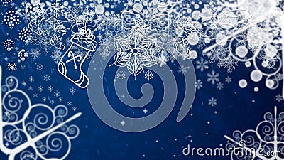 Holiday postcard. Xmas frame snowflakes decorations on a dark blue background. Ready Christmas background for your text Stock Photo