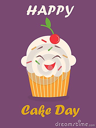 Holiday poster for International Cake Day Vector Illustration