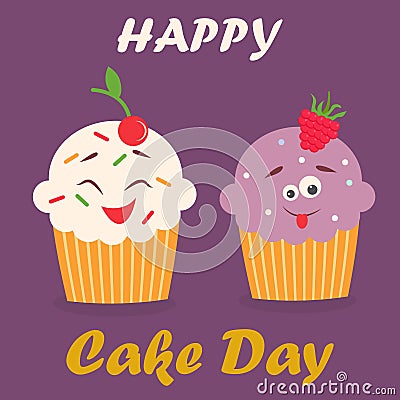 Holiday poster for International Cake Day Vector Illustration