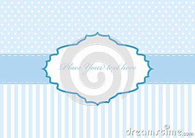 Polka dot design blue frame Vector Illustration