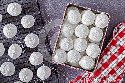 Holiday snowball and mexican wedding cake cookies Stock Photo