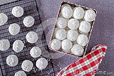 Holiday snowball and mexican wedding cake cookies Stock Photo