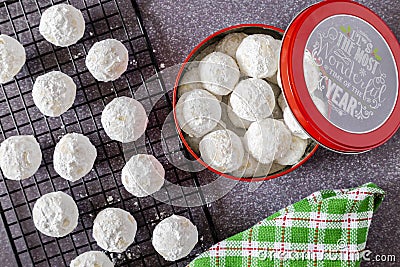 Holiday snowball and mexican wedding cake cookies Stock Photo