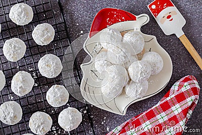 Holiday snowball and mexican wedding cake cookies Stock Photo